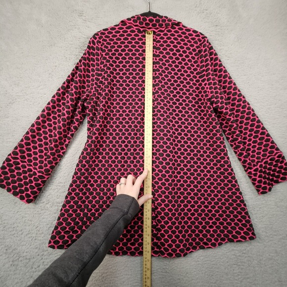 IC by Connie K Tunic Top Womens L Button Textured Vibrant Boutique Art To Wear - Picture 8 of 12